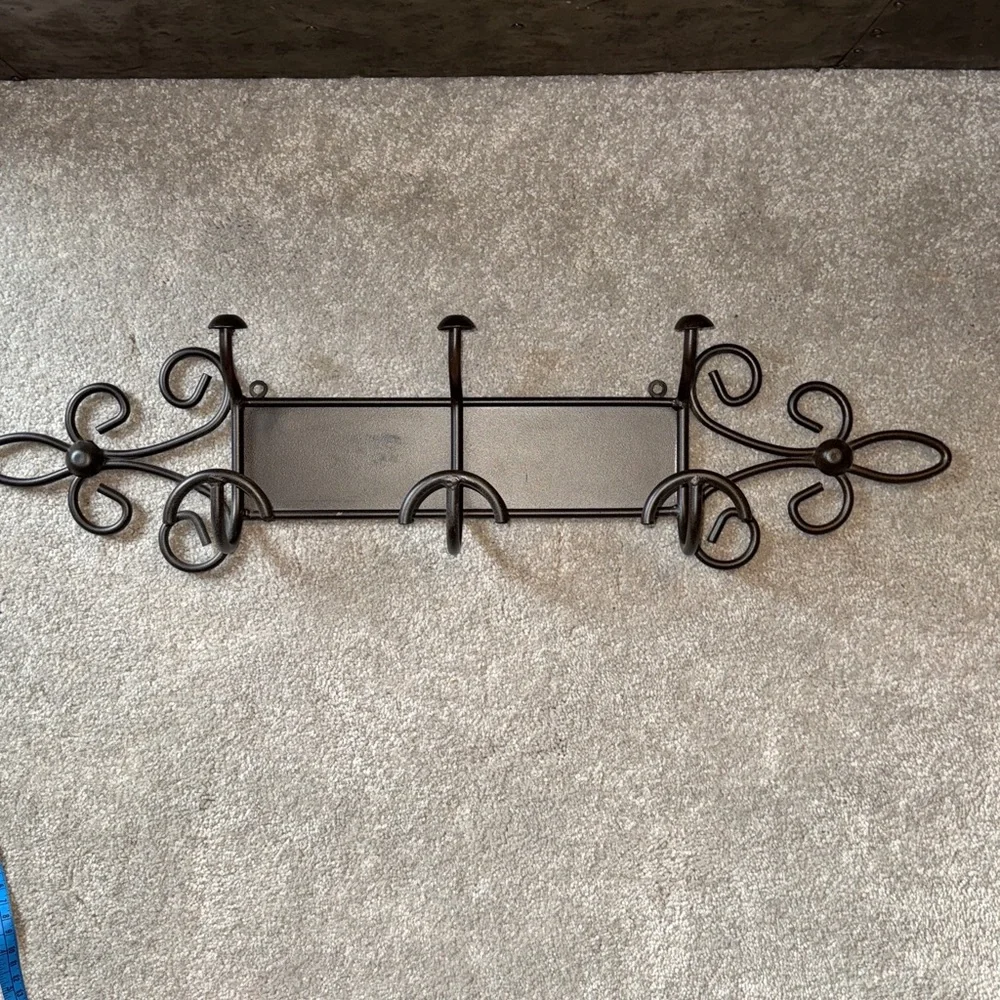 Wrought Iron Three Prong Wall Hook